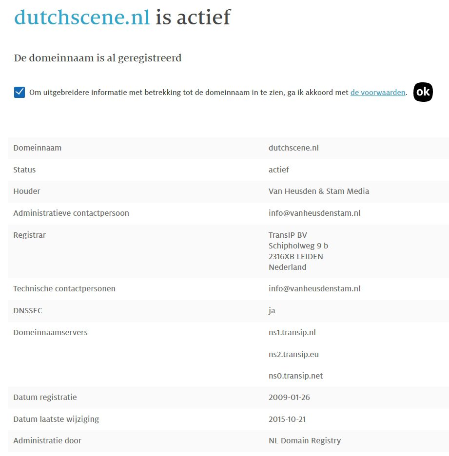 Dutchscene WHOIS