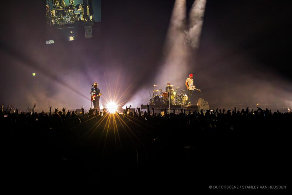 Blink-182 op het podium in Amsterdam